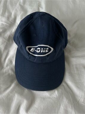 Vintage 90s E-ONE Navy Fire Truck Strapback Hat